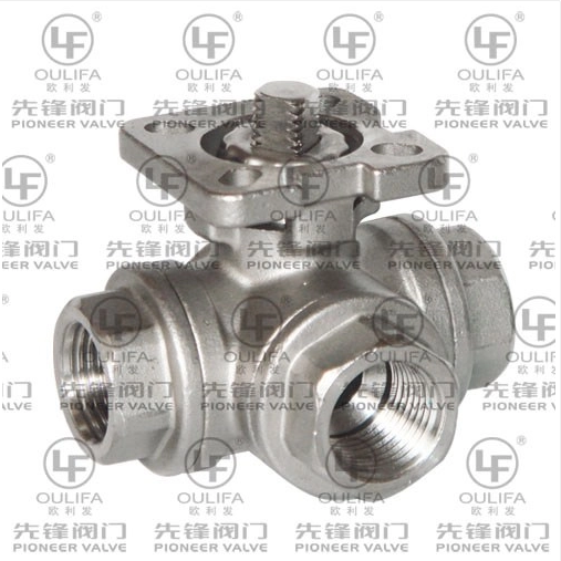 Einfach zu bedienender 3-Wege-Kugelhahn mit hoher Plattform und Gewinde